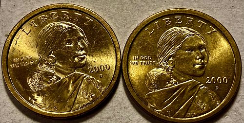 2000 D Native American & Sacagawea Dollars