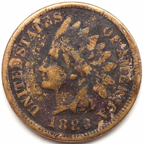 1883 P Indian Head Cent #36 Cleaned as shown