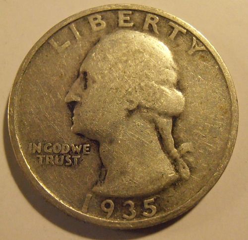 1935 S Washington Silver Quarter,  (35SEW7)