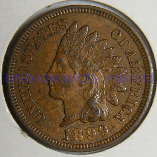 1899 Indian Cent RPD Snow 12 in AU-50