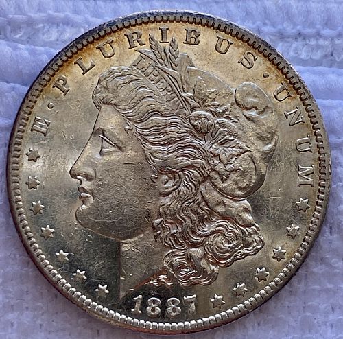 1887-S Morgan Silver Dollar Semi Key Date BU MS PL Proof Like Lightly Cleaned