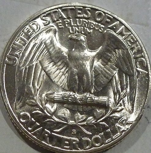 1954-S GEM BRILLIANT UNCIRCULATED Washington Quarter  BU # (228-D)