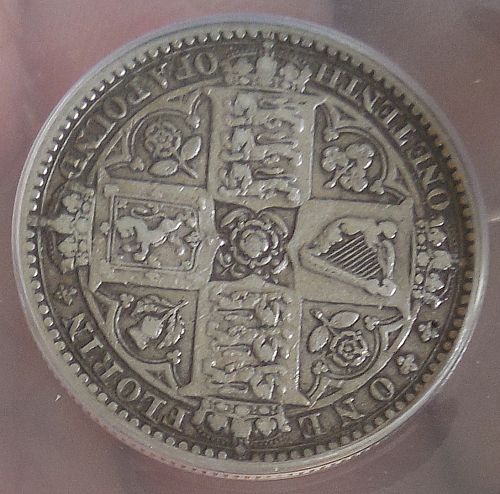 1849 Gothic Florin - Graded & Authenticated by ANACS - VF 25 - "Godless" Variety