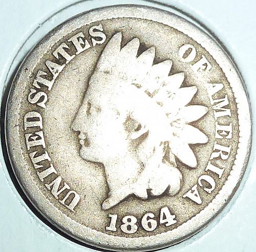 1864 CN VERY GOOD Indian Cent VG ( # 60-E)