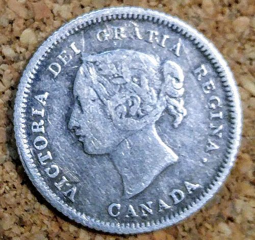 1881 H Canada silver 5 cents Victoria. SILVER NICKEL