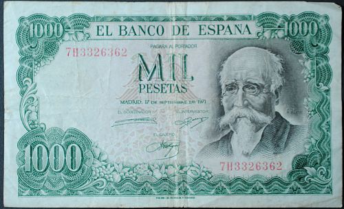 Spain P154 1000 Pesetas VF