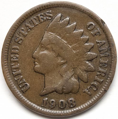 1908 P Indian Head Cent #81   Natural Brown