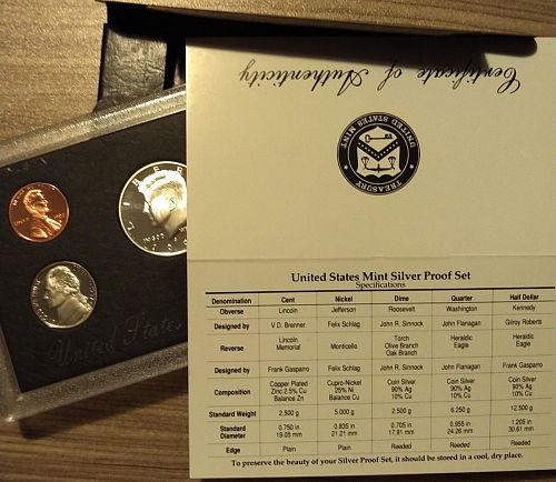 1997-S United States Mint Silver Proof Set; (1992-1998)