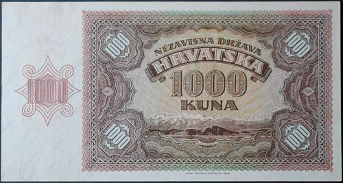 Croatia P4a 1000 Kuna AU+