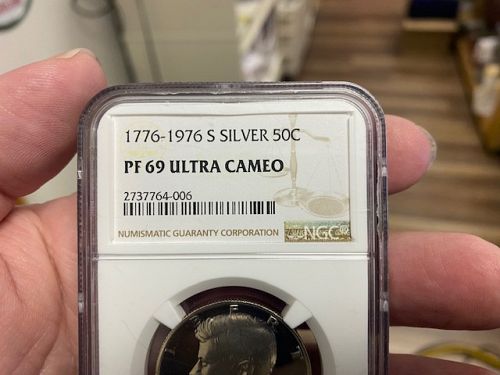 NGC PF69 ULTRA CAMEO 1776-1976 S KENNEDY 40% HALF DOLLAR 50C