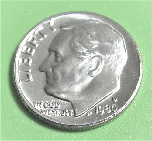 1980-D 10 Cents - Roosevelt Dime