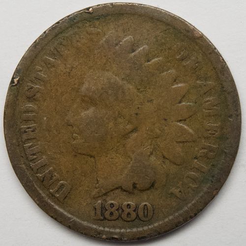 1880 Indian Head Cent #34 Natural Brown