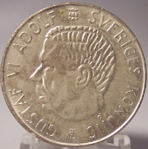 KM# 829 1955 Sweden Silver 5 Kronor UNC #01014