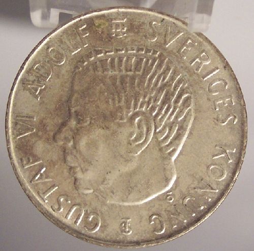 KM# 829 1955 Sweden Silver 5 Kronor UNC #01014