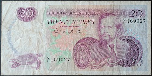 Seychelles P20a 20 Rupees F-VF