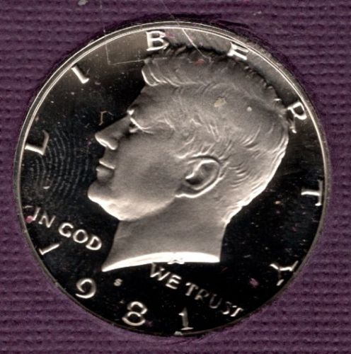 1981 S Kennedy Half Dollars: Type 2 - Clear S - #3-14