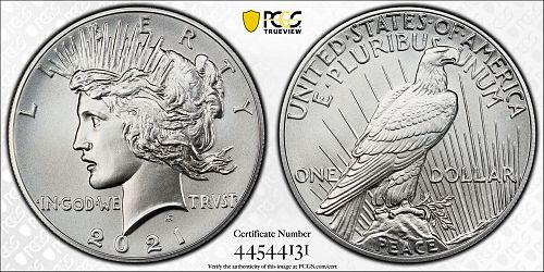 2021-P Peace Dollar - 100th Anniversary First Strike - PCGS MS70