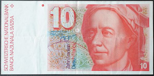 Switzerland P53j 10 Franken VF+