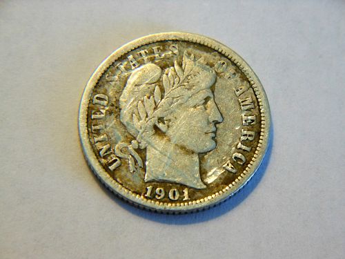 1901-O Silver Barber Dime