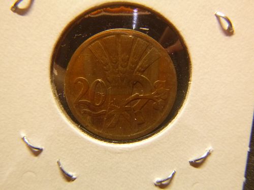 CZECHOSLOVAKIA 1926 20 Hal&eacute;řů