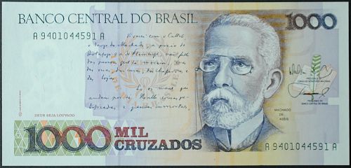 Brazil P213b 1000 Cruzados AU+