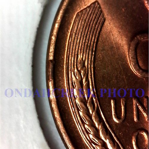 1956-D Lincoln Cent Small Reverse Rim Cud