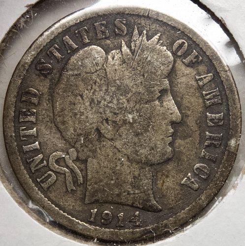 1914 P Barber Dime#12