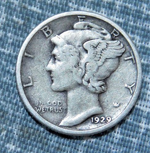 1929 P MERCURY DIME