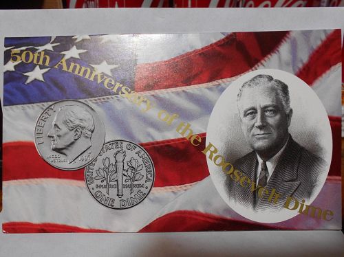 1996 W Roosevelt dime in orig US Mint cello with COA