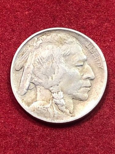 1913 P TYPE 2 BUFFALO NICKEL 5C UNGRADED