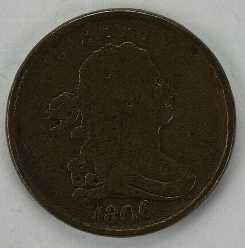 1806 No Stems Draped Bust Half Cent