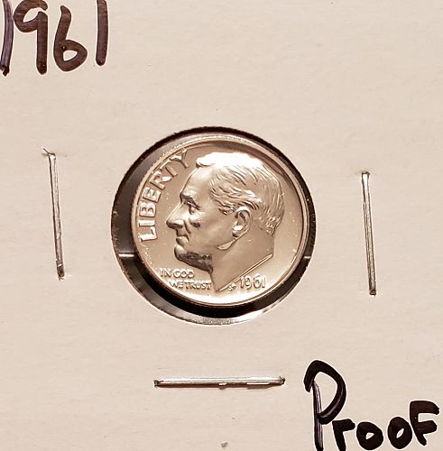 1961 P Roosevelt Dime -Blazing White Proof