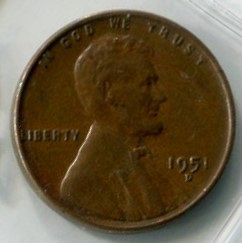 1951 - D  LINCOLN CENT   " Extra Fine "