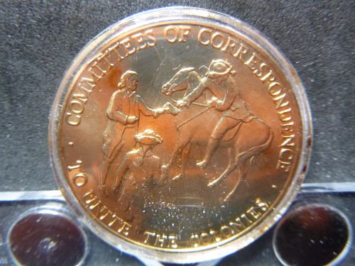 AMERICAN REVOLUTION BICENTENNIAL ADAMS / HENRY GOLD PLATED COIN