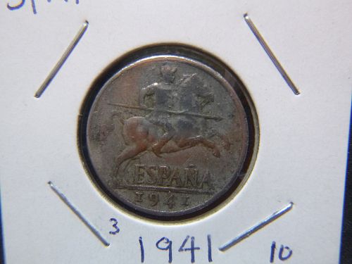 SPAIN 1941 10 CENTIMOS ALUMINIUM