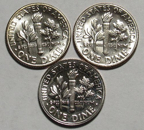 1974 P,D&S Roosevelt Dimes in BU and Proof condition