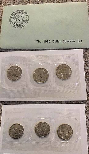 1980-P,D,S Susan B Anthony Mint Souvenir Set.