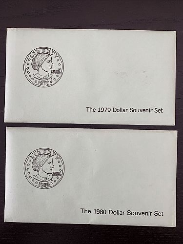 1979 &1980 Susan B. Anthony Souvenir Sets PDS Uncirculated Mint Sets