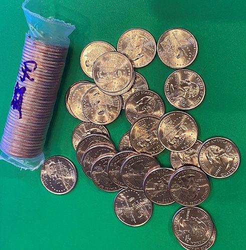 2002 P Indiana Quarters - 67 Quarters - Uncirculated