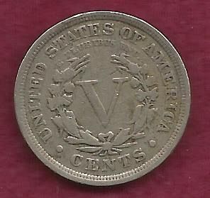 US 5 Cent 1910 Coin - Barber or Liberty Head