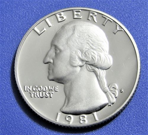 1981-S 25 Cents - Washington Quarter - Cameo Proof - Clad