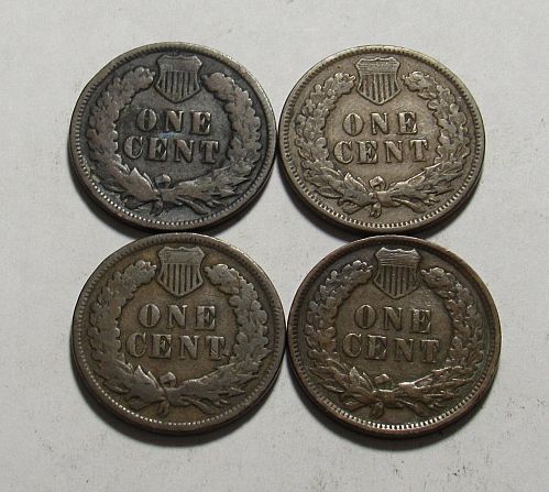 1905-1908 P Indian Head Cents in circulated condition