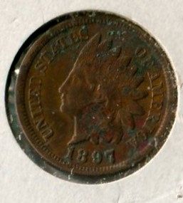 1897 - P  INDIANHEAD CENT  --  FINE
