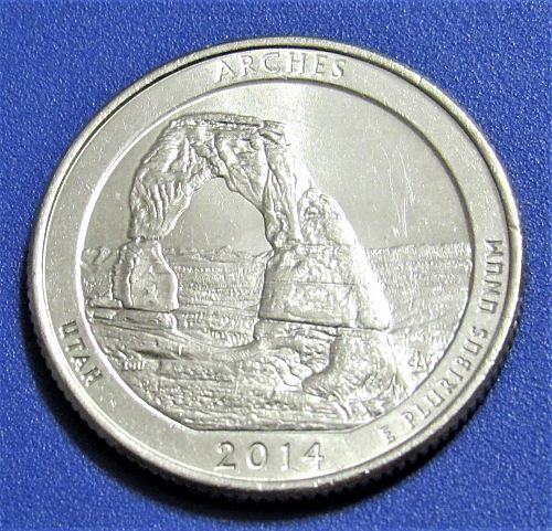 2014-P 25 Cents - Arches Utah National Park America the Beautiful Quarter