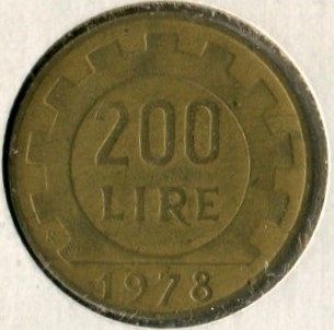 1978 --  ITALY  --  200  LIRE  --  FINE