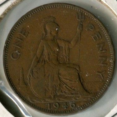 1946 -- GREAT BRITAIN  --  1 PENNY  --  FINE