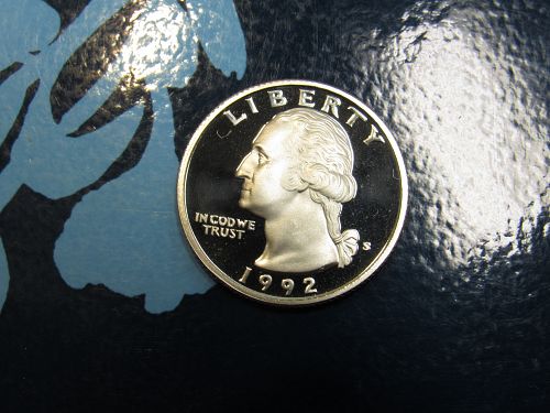 1992 S WASHINGTON  QUARTER     bi30