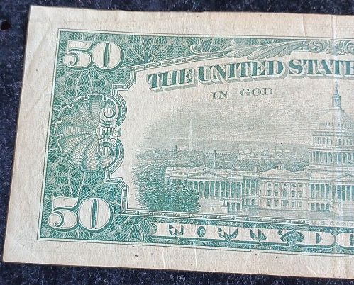Series Of 1963-A $50 FRN Philadelphia PA.Green Seal Nicely Circulated FP#12 RP#7