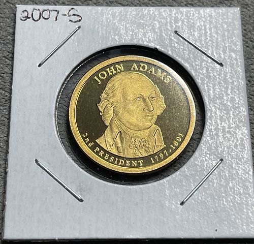 2007-S Proof {Direct from 07S Mint Proof Set} John Adams US Gold Dollar