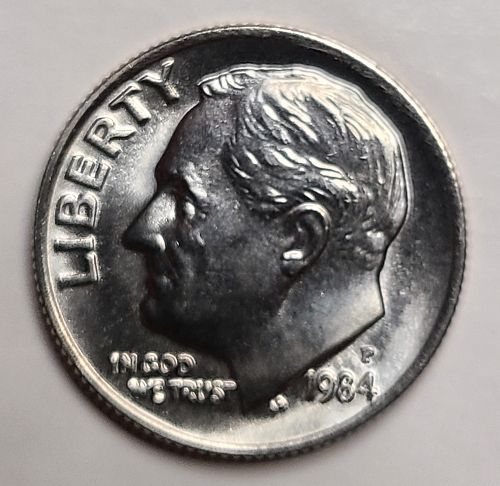 1984-P Roosevelt Dime MS-65 (GEM) Near Full Bands